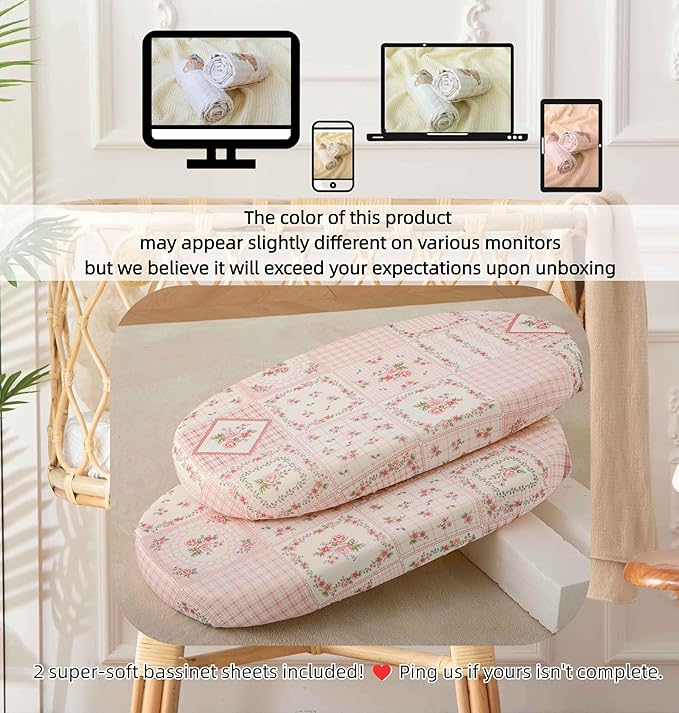 SDY Jersey FloralBassinet Sheets - Image 7