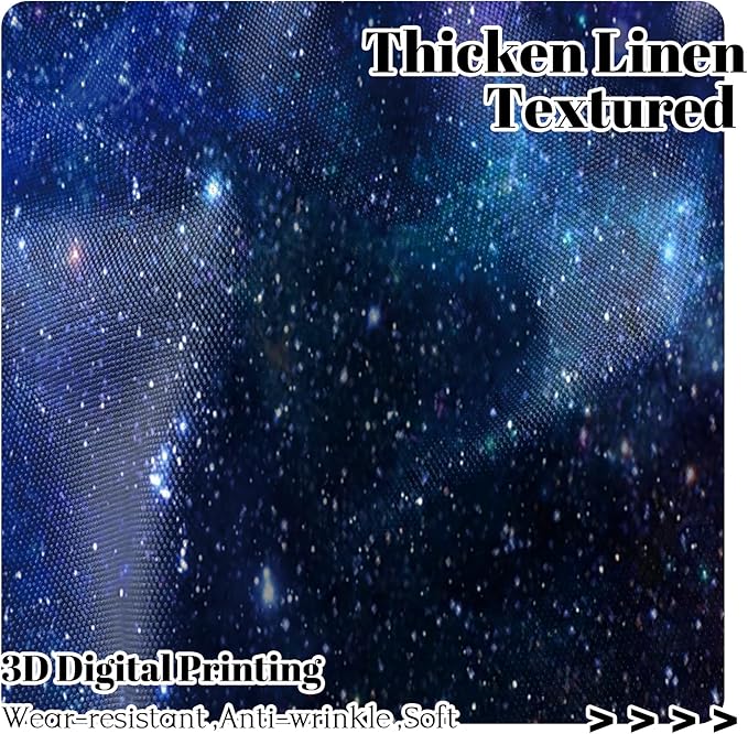 Renaiss 26 x 45 Inch Universe Galaxy Kitchen Blackout Window Curtains Tier - Image 2