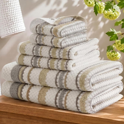 madison park sutton stripe 6 piece cotton bath, main product view