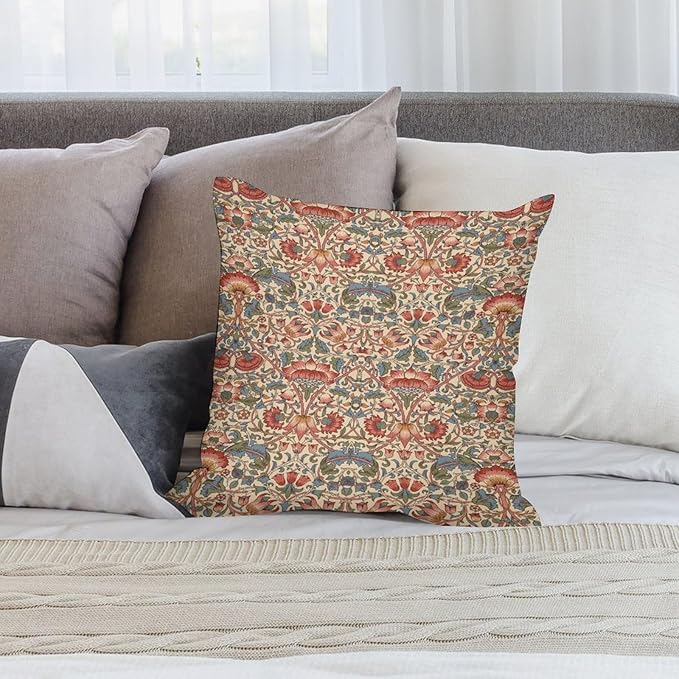 William Morris Floral Original Throw Pillow Covers Boho Chic Retro Floral Cozy - Image 4