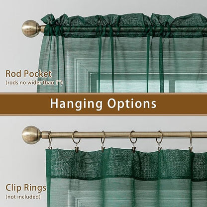 Green Sheer Curtains 96 Inches Long, Privacy Semi Sheer Curtains - Image 6
