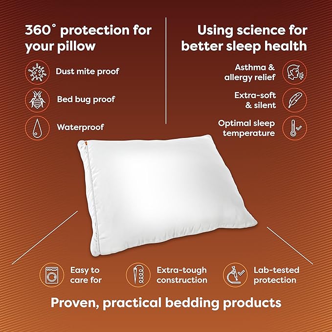HOSPITOLOGY PRODUCTS Pillow Encasement- Zippered Bed Bug Dust Mite Proof - Image 2