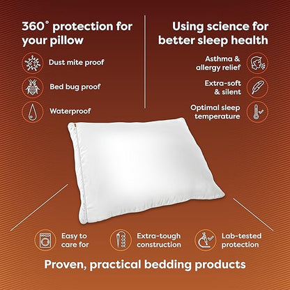 HOSPITOLOGY PRODUCTS Pillow Encasement- Zippered Bed Bug Dust Mite Proof - Image 2