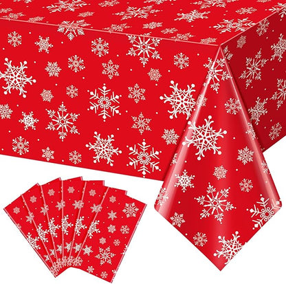 Jectivs 6 Pieces Christmas Snowflake Plastic Party Tablecloth Decorations by JectivsPartyDecorations