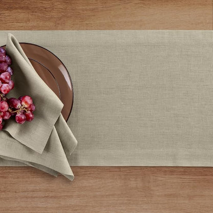 Solino Home Linen Vintage Khaki Table Runner 90 Inches Long - Image 3