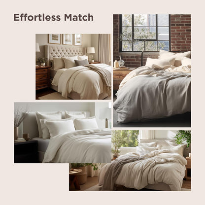 bedsure prewashed duvet cover king, cotton-like bedding set, front angle view