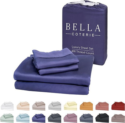Bella Coterie Luxury Bamboo Viscose Split King Size Sheet Set | 2 Fitted Sheets by BC