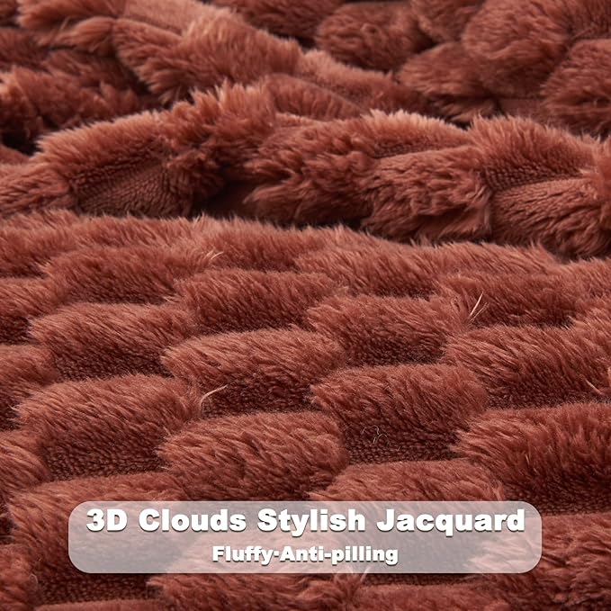 NEWCOSPLAY Super Soft Twin Blanket Coffee Premium Silky Flannel Fleece 3D - Image 5
