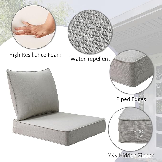 Sunbrella Outdoor Chair Cushions Set, Water-Repellent, Fade Resistant, Deep - Image 4