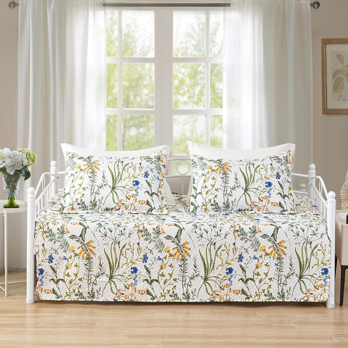 hailea 3 piece daybed cover twin size floral, main product view