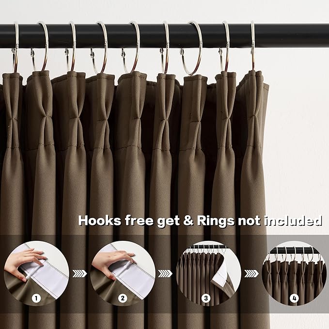 KEQIAOSUOCAI Pleated Blackout Curtains 45 Inches Long, Thermal Insulated Room - Image 2