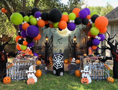 12x8ft Halloween Backdrop Scary Full Moon Night Pumpkin Ghost Castle Halloween Photo Backdrops for Photography Haunted House Back Drop for Picture Booth Props Party Decorations