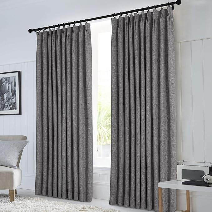 Macochico Extra Wide Full Blackout Linen Curtains - Image 2