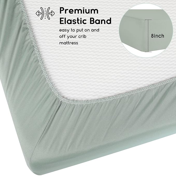 Yoofoss Baby Crib Sheets for Boys Girls, Fitted Crib Sheet 2 Pack for Standard - Image 3