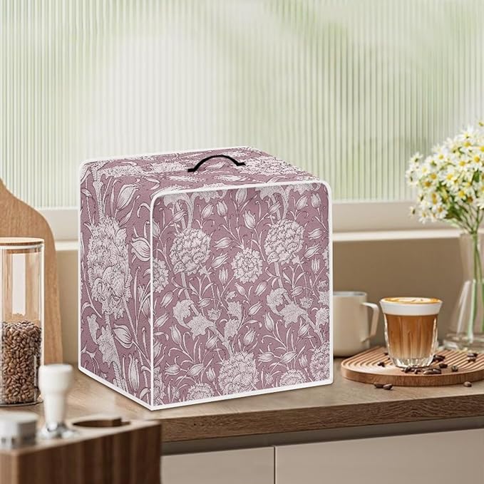 Red William Morris Coffee Maker Cover – Dust Protection Stain Resistant - Image 3