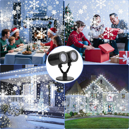 christmas snowflake projector lights double head dynamic snowflake showing dimensions