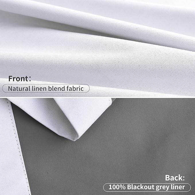Joywell Pinch Pleated 100% Blackout Curtains 120 Inches Long Energy Saving - Image 6