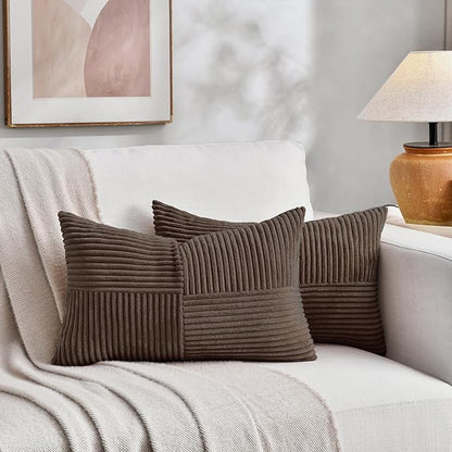 Fancy Homi 2 Packs Dark Brown Lumbar Decorative Throw Pillow Covers 20x28 Inch - Image 5