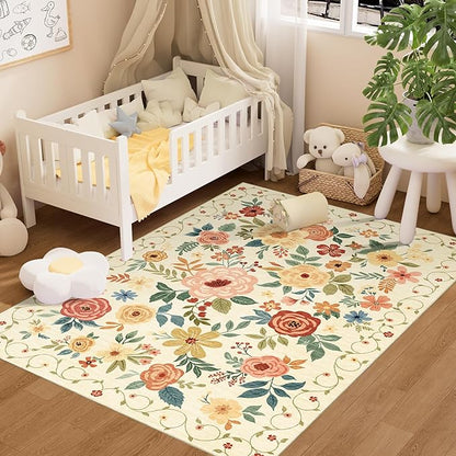 DUKINO 3x5 Area Rug, Floral Rugs by DUKINO