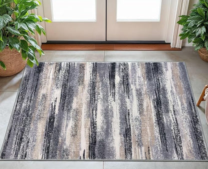 Modern Abstract Small Area Rug Indoor 3x5 Washable Rug Non-Slip Soft Entryway - Image 2