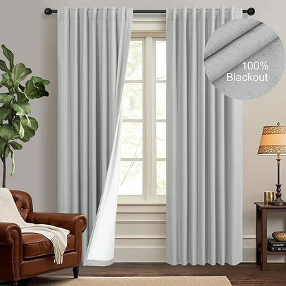 Living Room Darkening Curtains 72 Inches Long 6FT 6 FT Length 2 Panels Set by DANCURTON