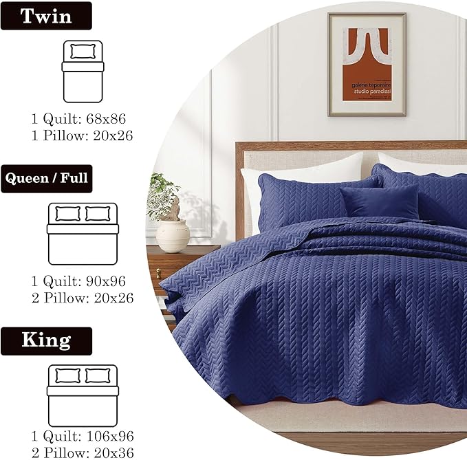IR Imperial Rooms 8 Pack Quilt King Size Bedding - Image 9