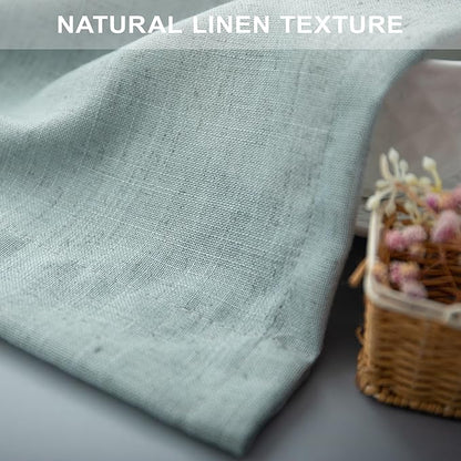 Seafoam Sea Green Bathroom Curtains Window Set of 2 Panels Small Linen Like - Image 8