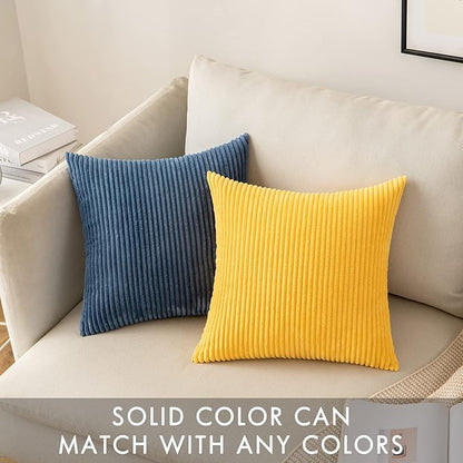 MIULEE Pack of 2 Golden Yellow Pillow Covers 18x18 Inch Soft Decorative Throw - Image 5