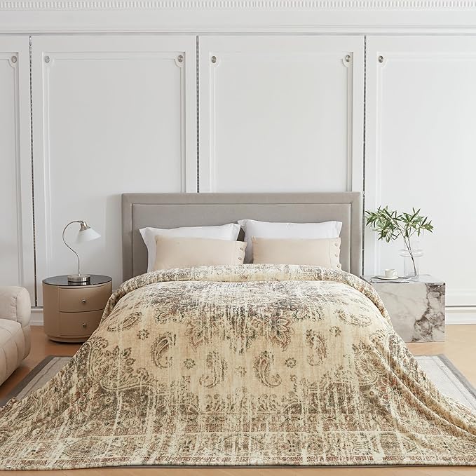 Oversized Vintage Pattern Blanket 120x120 Inches, Giant 10'x10' - Image 5