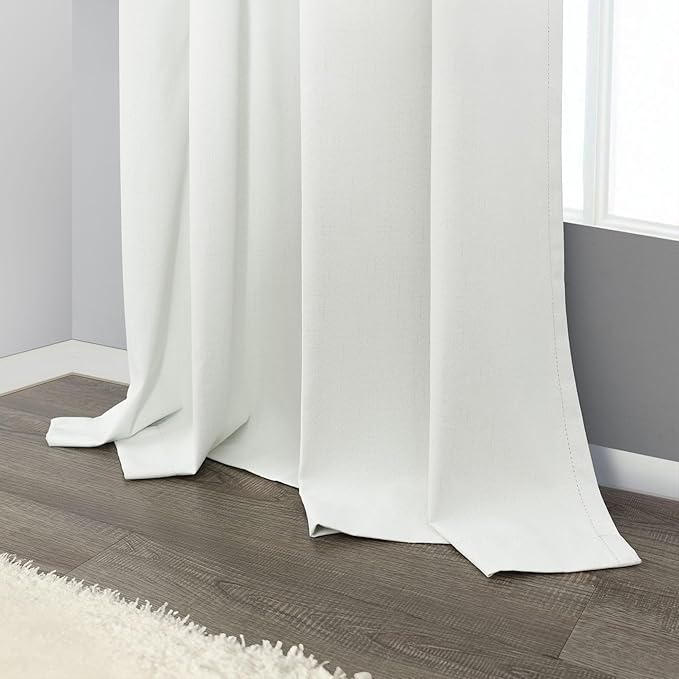 Pitalk Short Linen Textured Blackout Curtains - Image 8