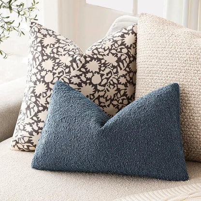 Foindtower Pack of 2 Textured Boucle Throw Pillow Covers Accent Solid - Image 5