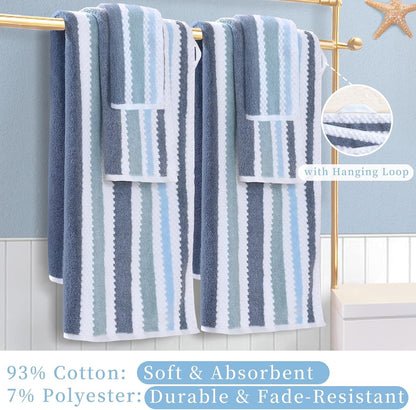 voova & movas stripe towels, cotton blend, ultra, package contents