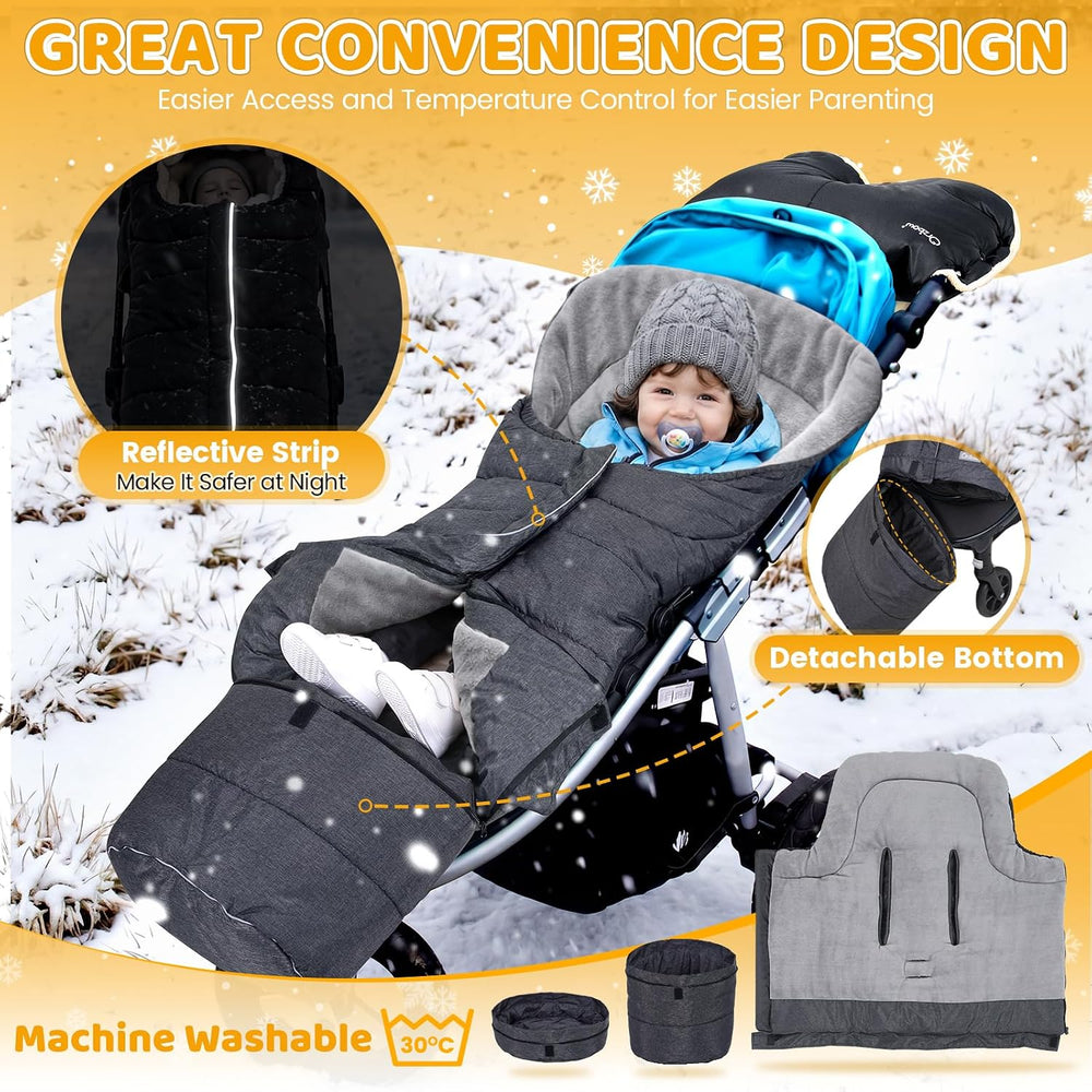 Orzbow Stroller Bunting Bag with Extended Footmuff, Weather-Proof, Warm