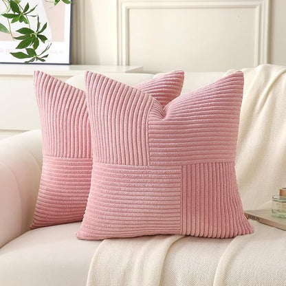 Pink Throw Pillow Covers 24x24 inch, Farmhouse Home Decor, Boho Decorative by Unknown