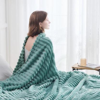 NEWCOSPLAY Super Soft Queen Blanket Mint Green Premium Silky Flannel Fleece 3D - Image 3