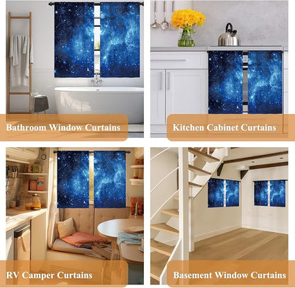 Renaiss 26 x 36 Inch Galaxy Kitchen Curtains Tiers - Image 7