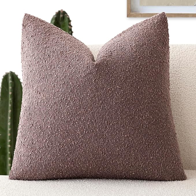 Foindtower Decorative Textured Boucle Throw Pillow Covers Accent Solid Pillow by Foindtower