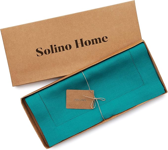 Solino Home Linen Teal Table Runner 108 Inches Long - Image 5
