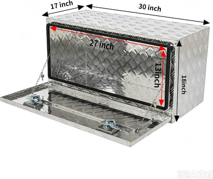 30 inch full weld aluminum underbody tool box shown in use