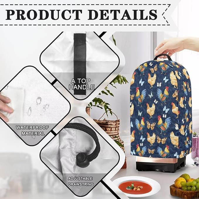 Butterfly Rooster Blender Dust Cover Stand Mixer or Coffee Maker Appliance - Image 5