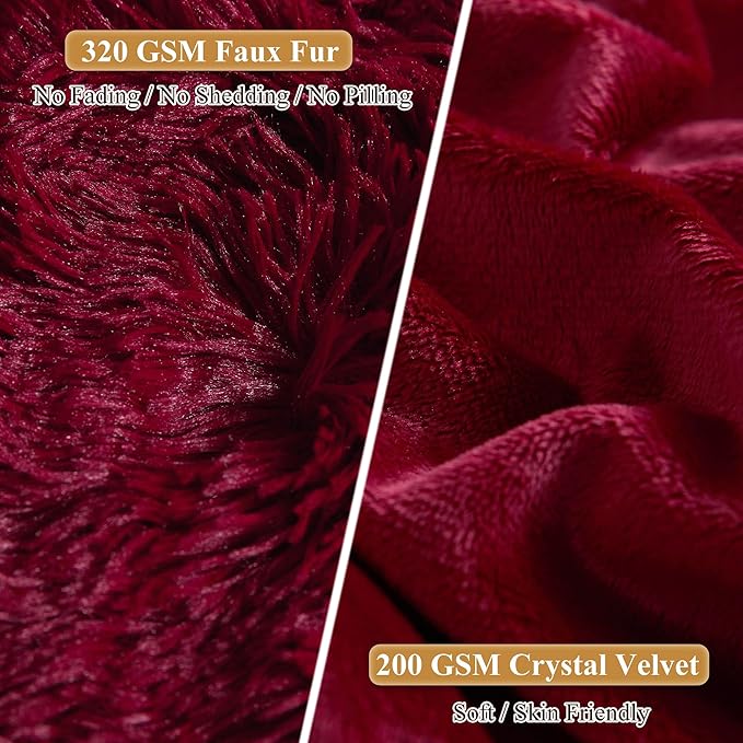 XeGe Faux Fur Fluffy Throw Pillowcases, Plush Shaggy Soft Furry Pillow Covers - Image 4