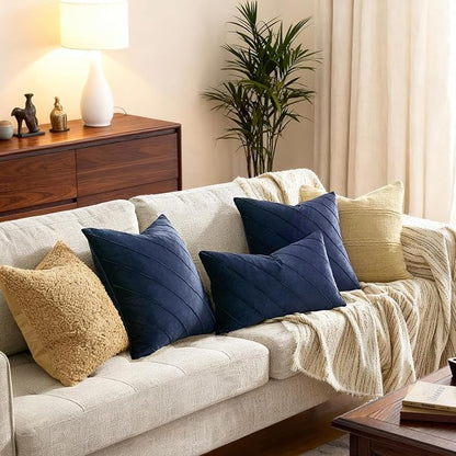 GIGIZAZA Navy Velvet Pillow Covers 20x20 - Image 6