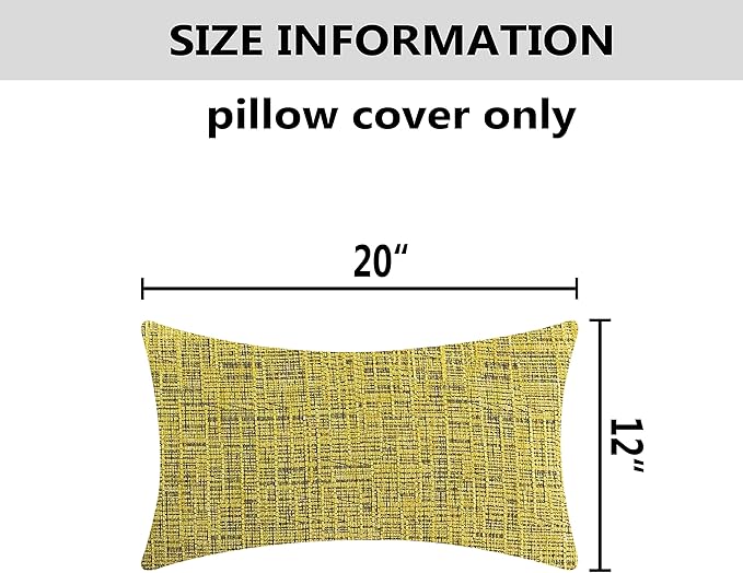 Home Brilliant Pillow Covers 12x20 Modern Small Rectangle Yellow Throw Pillows - Image 5