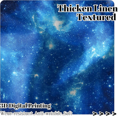 Renaiss 53 x 63 Inch Galaxy Outer Space Tier Curtains Small Window Treatment - Image 2