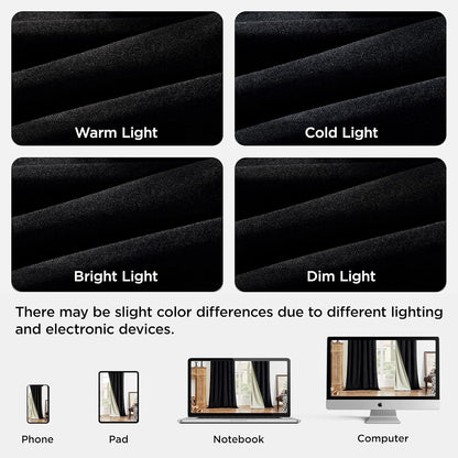 joydeco velvet blackout curtains 84 inch length 2, front angle view