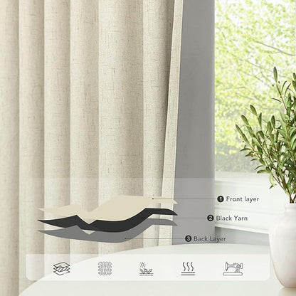 Pitalk Living Room Curtains Ideas Modern Black Out Curtains - Image 5