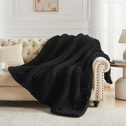 Carriediosa Chunky Knit Throw Blanket 60" X 80" Twin, 100% Hand Made Large - Image 6