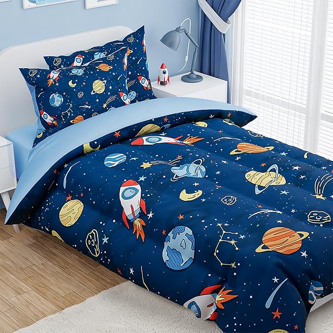 SANDJEST Outer Space Comforter Set Twin Size 68x86in - Image 5