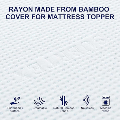 Subrtex Mattress Topper Cover Mattress Protector Bedding Rayon Made from Bamboo - Image 2