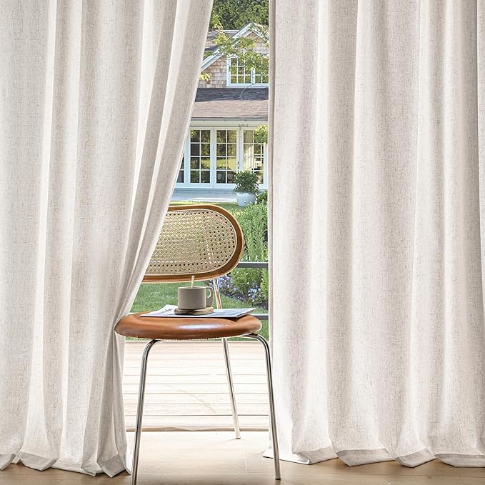 MIULEE Non-See-Through Privacy Linen Curtains 2 Panels, Light Filtering Window by MIULEE